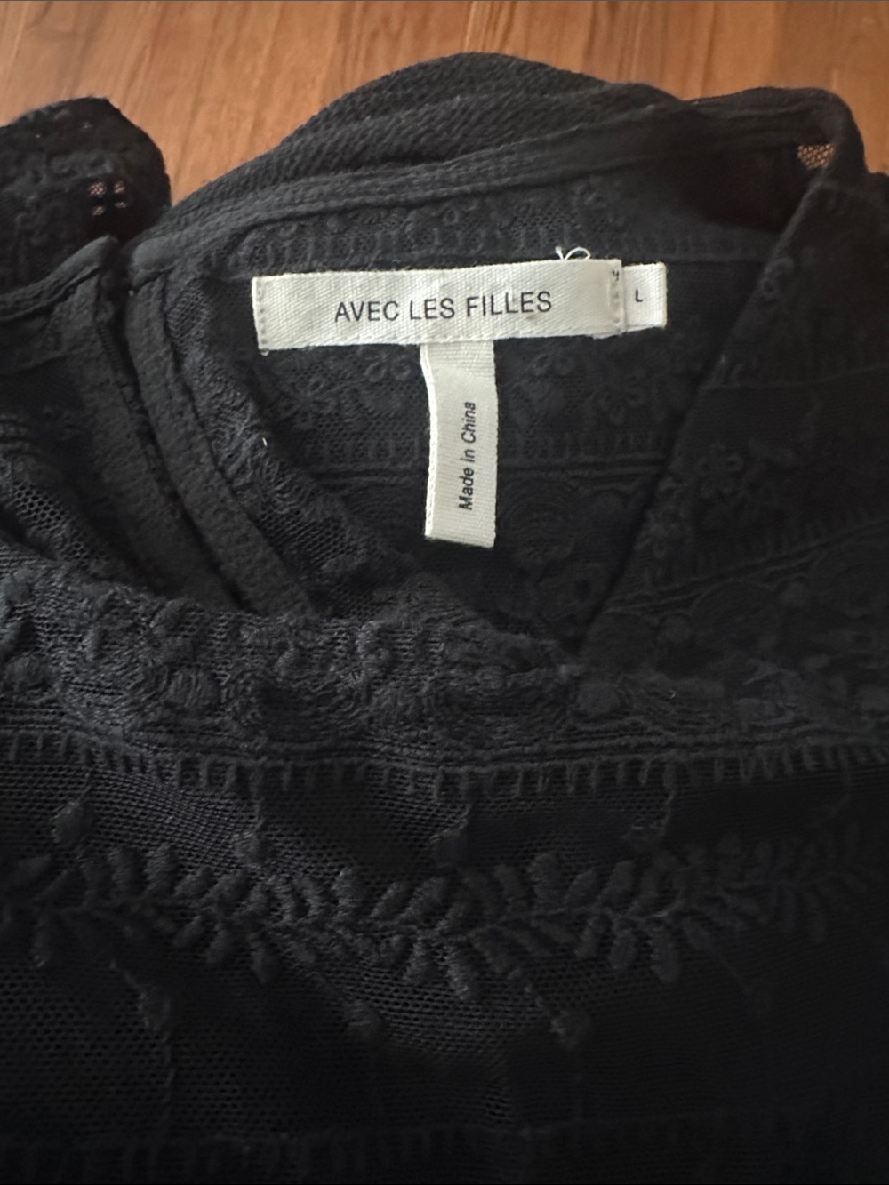 Avec les filles dress black lace pleated L - Picture 3 of 5